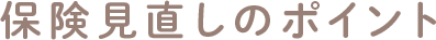 保険見直しポイント